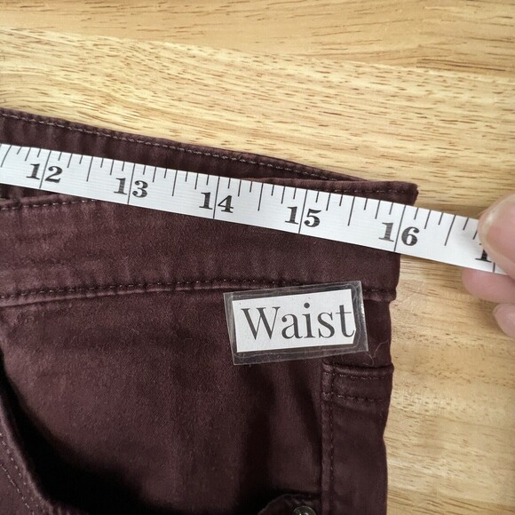 Adriano Goldschmied The Stilt Cigarette Leg Burgundy Zip Pants Women’s - Picture 4 of 7